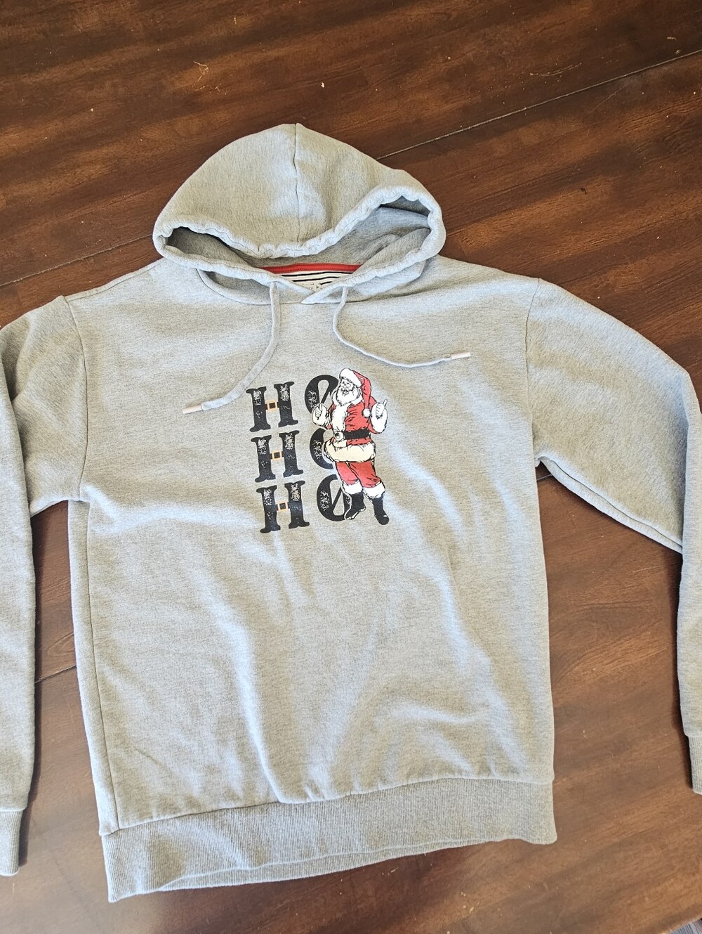 Denim & Flower Gray Santa Ho Ho Ho Holiday Hoodie
